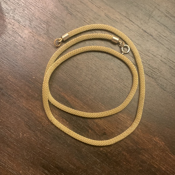 Gold Fine Braided Chain Necklace - Picture 4 of 14